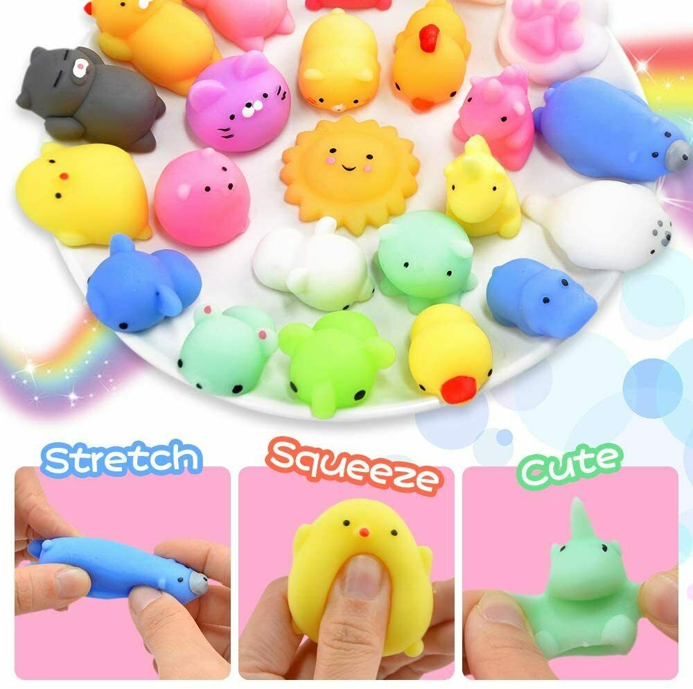 Toys Party Favors For Kids Squishys 25 Pack Mini Mochi Rising Fidget Hand Toy