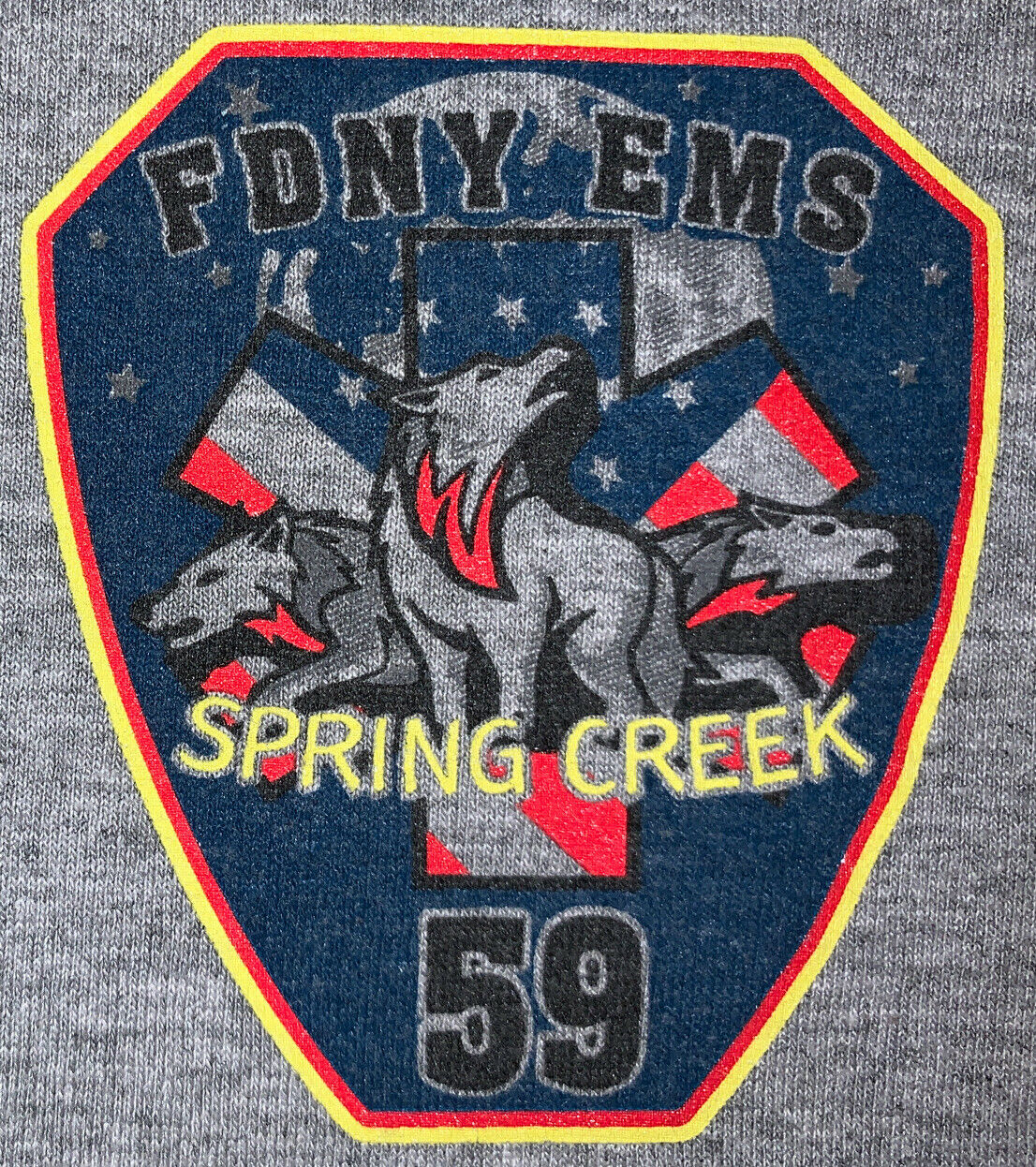 Fdny Nyc Fire Department New York City T- Shirt Sz L Ems Paramedic Brooklyn New