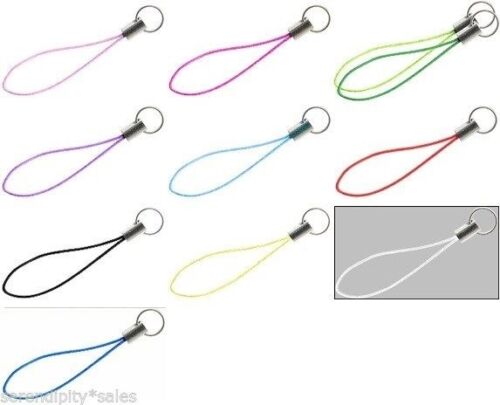 10 Cell Phone Straps Lariats Strings ~ Dangle Charms W/ Split Ring Mixed Colors