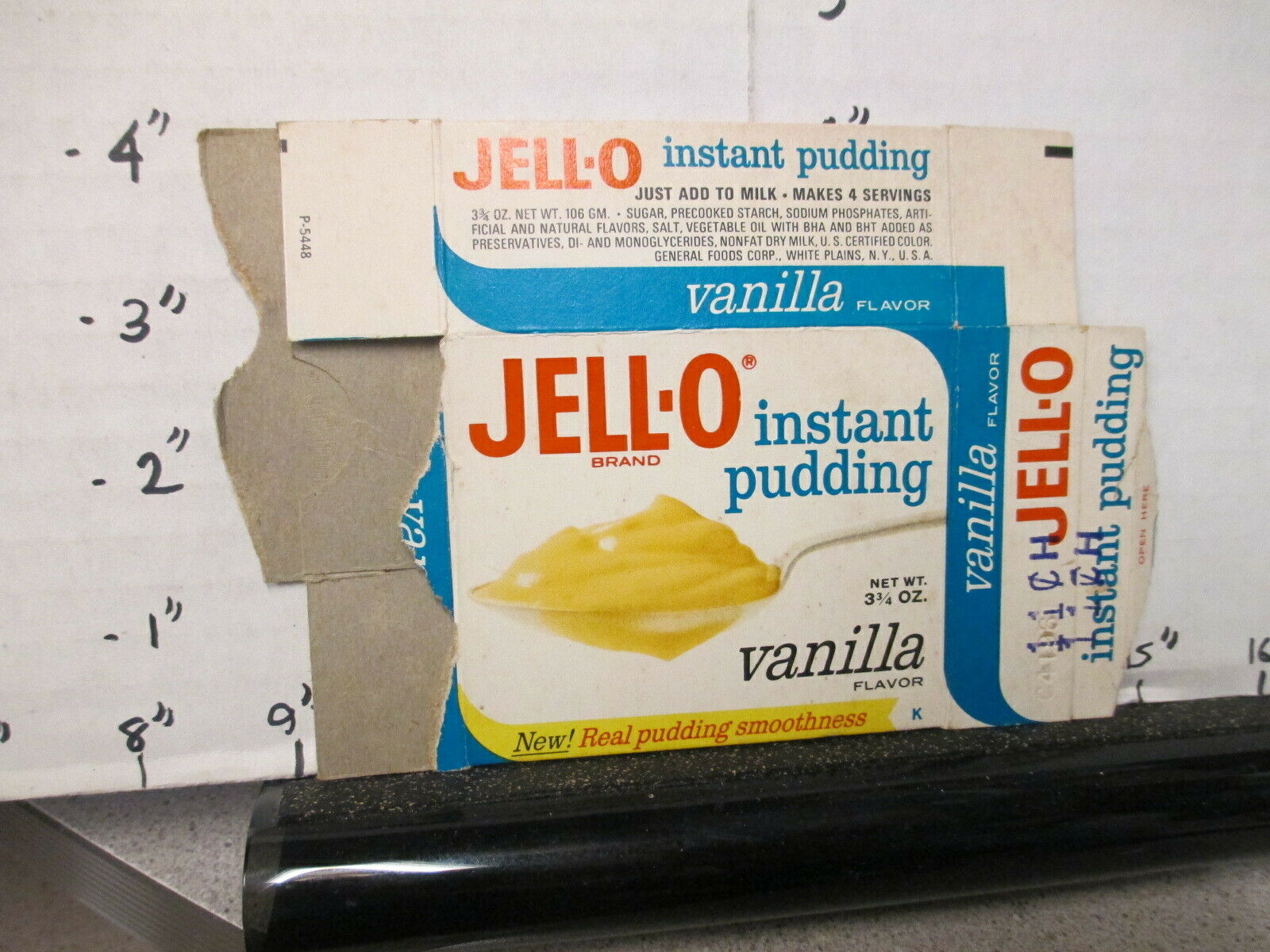 Jell-o Jello Gelatin Instant Pudding 1970s Food Box General Foods Pie Vanilla #2